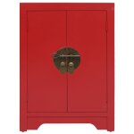 Vidaxl table de chevet rouge 38 x 28 x 52 cm bois de paulownia