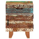 Vidaxl table de chevet sculpte  la main 40x30x50cm bois rcupration