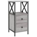 Vidaxl table de chevet sonoma gris 34x35, 5x70 cm bois d'ing�nierie