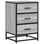 Vidaxl table de chevet sonoma gris 40x34, 5x60 cm bois ingnierie mtal