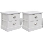 Vidaxl table de chevet en style franais 2 pcs blanc