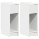 Vidaxl tables de chevet avec tiroir 2 pcs blanc 20x36x60 cm