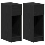 Vidaxl tables de chevet avec tiroir 2 pcs ch�ne noir 20x36x60 cm