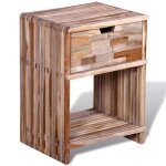 Vidaxl table de chevet avec tiroir bois de teck recyclé Vidaxl table de chevet avec tiroir bois de teck recyclé