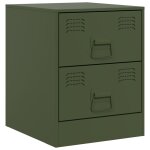 Vidaxl table de chevet vert 34, 5x39x44 cm acier