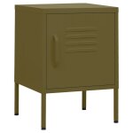 Vidaxl table de chevet vert olive 35x35x51 cm acier