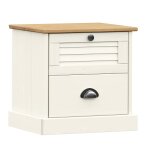 Vidaxl table de chevet vigo blanc 42x35x42 cm bois de pin massif