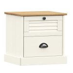 Vidaxl table de chevet vigo blanc 42x35x42 cm bois de pin massif