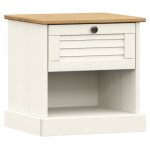 Vidaxl table de chevet vigo blanc 42x35x42 cm bois de pin massif