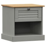 Vidaxl table de chevet vigo gris 42x35x40 cm bois de pin massif