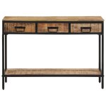 Vidaxl table console 100x35x70 cm bois de manguier massif brut