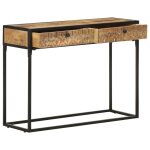 Vidaxl table console 100x35x75 cm bois de manguier massif
