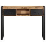 Vidaxl table console 100x35x75 cm bois de manguier massif brut