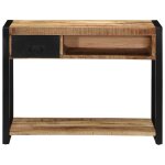 Vidaxl table console 100x35x75 cm bois de manguier massif brut