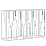 Vidaxl table console 110x30x70 cm acier inoxydable et verre