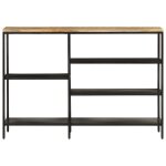 Vidaxl table console 110x30x75 cm bois de manguier massif brut et fer