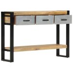 Vidaxl table console 110x30x76 cm bois de manguier massif brut
