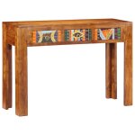 Vidaxl table console 110x35x75 cm bois massif d'acacia