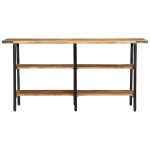 Vidaxl table console 140x35x70 cm bois de manguier massif