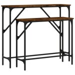 Vidaxl tables console 2 pcs ch�ne fum� bois d'ing�nierie