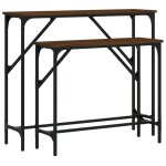 Vidaxl tables console 2 pcs ch�ne marron bois d'ing�nierie
