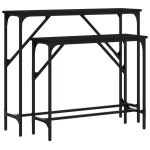 Vidaxl tables console 2 pcs noir bois d'ing�nierie