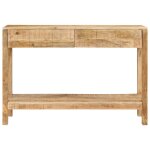 Vidaxl table console et 2 tiroirs 110x35x75 cm bois de manguier solide