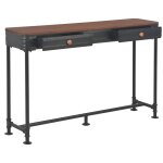 Vidaxl table console avec 2 tiroirs 120x30x75 cm bois de sapin massif