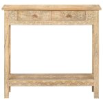 Vidaxl table console 80x35x74 cm bois de manguier massif