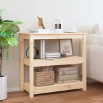 Vidaxl table console 80x40x74 cm bois massif de pin