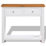 Vidaxl table console 83 x 30 x 73 cm bois de ch�ne massif