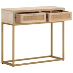 Vidaxl table console 90x30x76 cm bois massif de manguier et fer