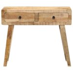 Vidaxl table console 90x32x75 cm bois massif de manguier brut