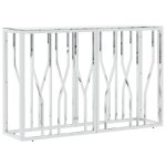 Vidaxl table console argent 110x30x70 cm acier inoxydable et verre
