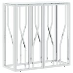 Vidaxl table console argent 70x30x70 cm acier inoxydable et verre