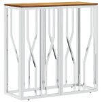 Vidaxl table console argenté acier inoxydable et bois massif d'acacia Vidaxl table console argenté acier inoxydable et bois massif d'acacia