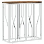 Vidaxl table console argenté acier inoxydable / bois massif récupération Vidaxl table console argenté acier inoxydable / bois massif récupération