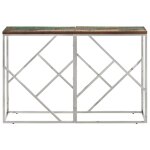 Vidaxl table console argent acier inoxydable / bois massif rcupration