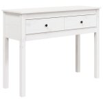 Vidaxl table console blanc 100x35x75 cm bois massif de pin