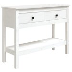 Vidaxl table console blanc 100x35x75 cm bois massif de pin