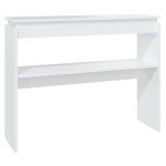 Vidaxl table console blanc 102x30x80 cm bois d'ing�nierie