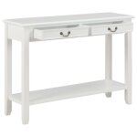Vidaxl table console blanc 110x35x80 cm bois