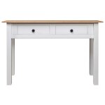 Vidaxl table console blanc 110x40x72 cm pin solide gamme panama