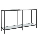 Vidaxl table console blanc 140x35x75, 5 cm verre tremp
