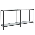 Vidaxl table console blanc 160x35x75, 5 cm verre tremp