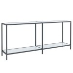 Vidaxl table console blanc 180x35x75, 5 cm verre tremp
