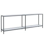 Vidaxl table console blanc 220x35x75, 5 cm verre tremp
