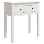 Vidaxl table console blanc 70x35x75 cm bois massif de pin