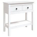 Vidaxl table console blanc 75x35x75 cm bois massif de pin