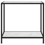 Vidaxl table console blanc 80x35x75 cm verre tremp